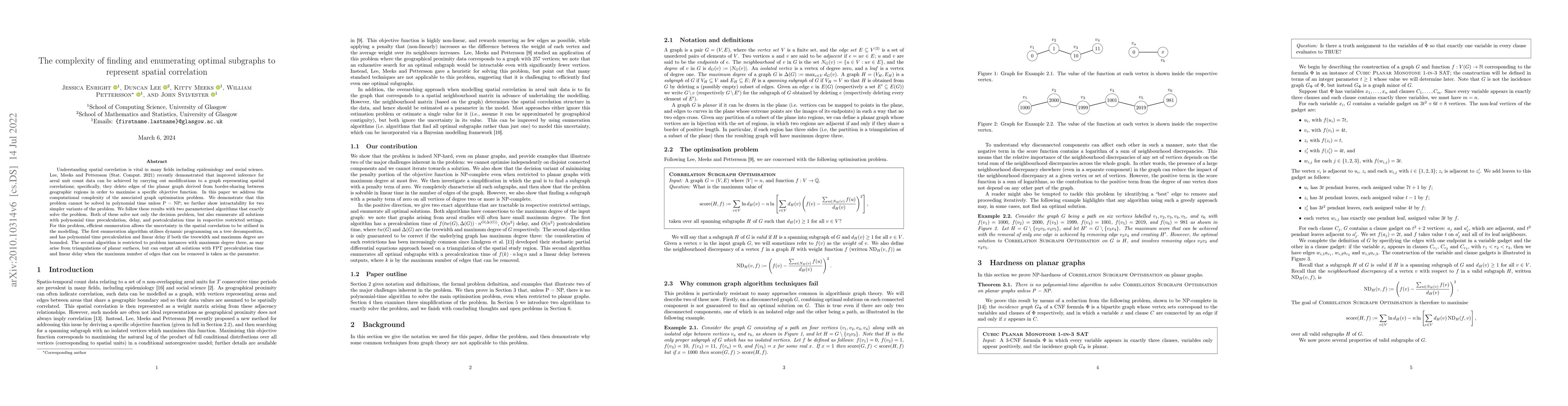 Thumbnail for The complexity of finding and enumerating optimal subgraphs to represent
  spatial correlation