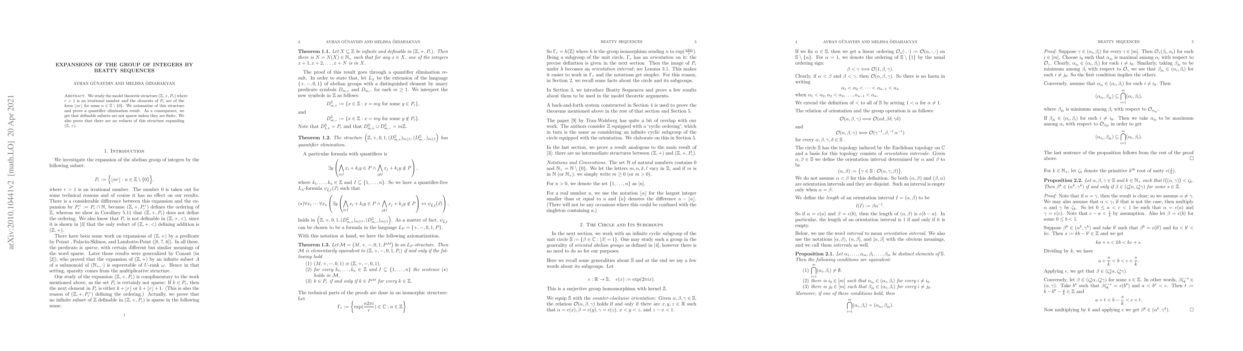 Thumbnail for Expansions of the Group of Integers by Beatty Sequences