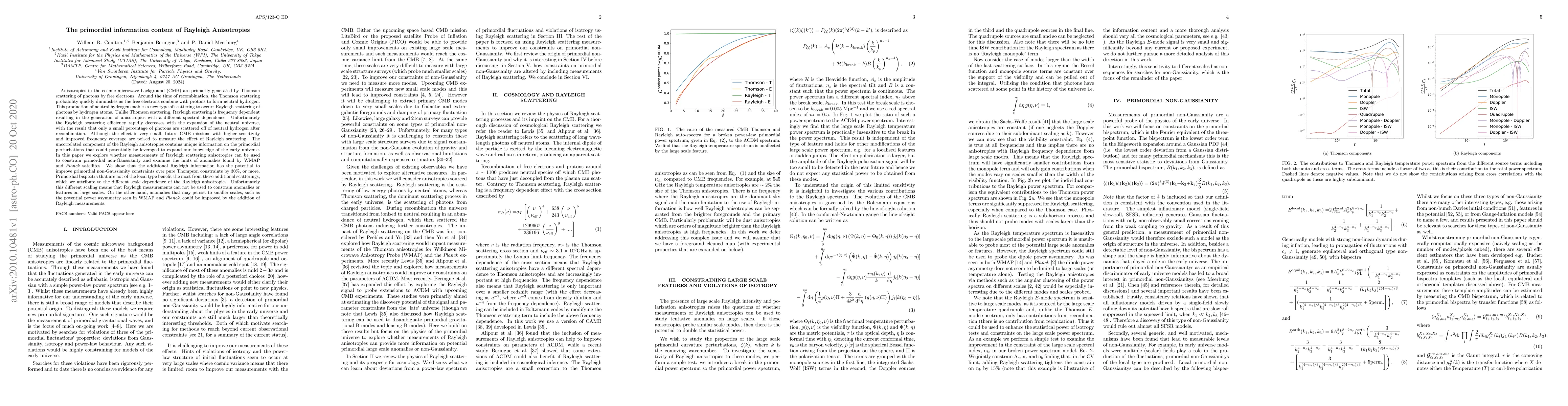 Thumbnail for The primordial information content of Rayleigh Anisotropies