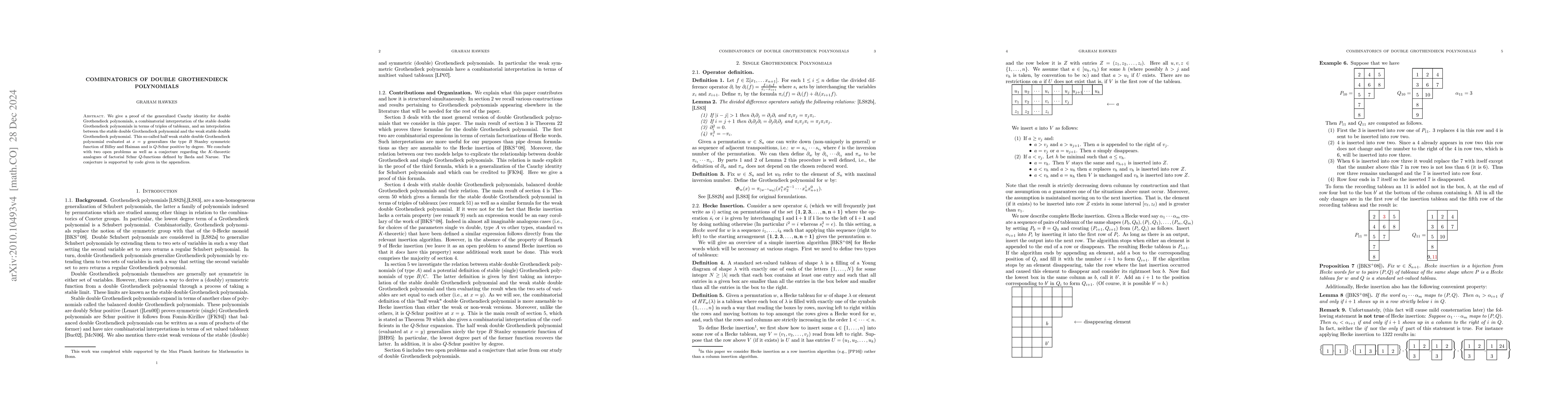 Thumbnail for Combinatorics of Double Grothendieck Polynomials