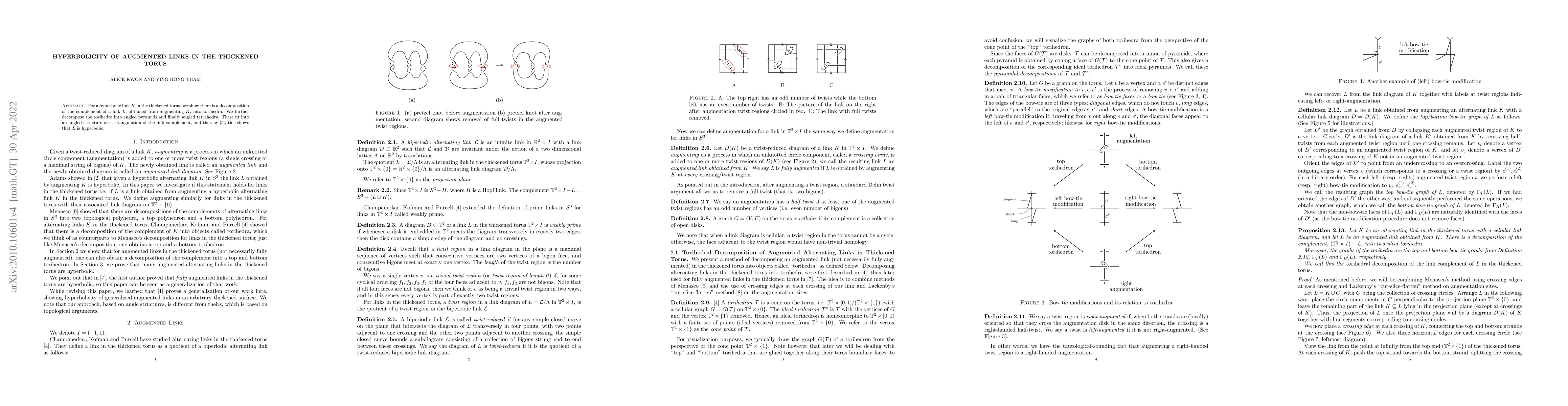 Thumbnail for Hyperbolicity of Augmented Links in the Thickened Torus