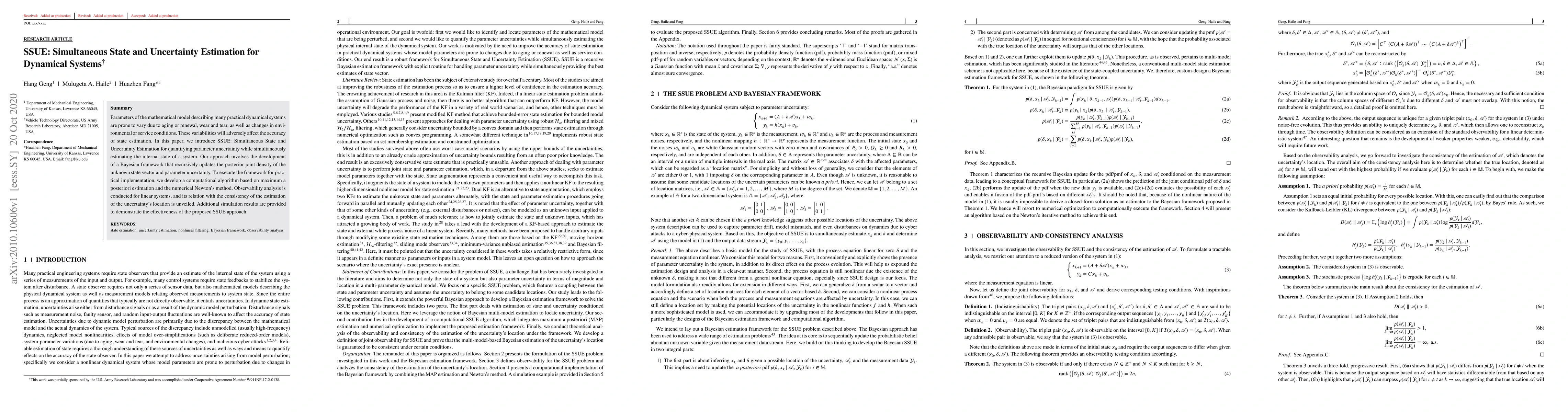 Thumbnail for SSUE: Simultaneous State and Uncertainty Estimation for Dynamical
  Systems