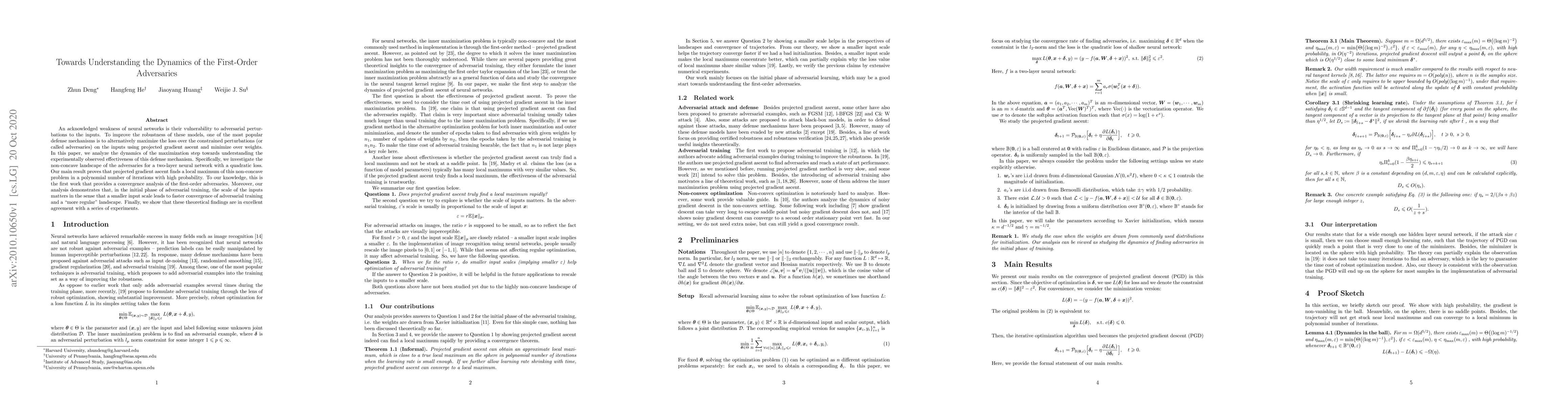 Thumbnail for Towards Understanding the Dynamics of the First-Order Adversaries