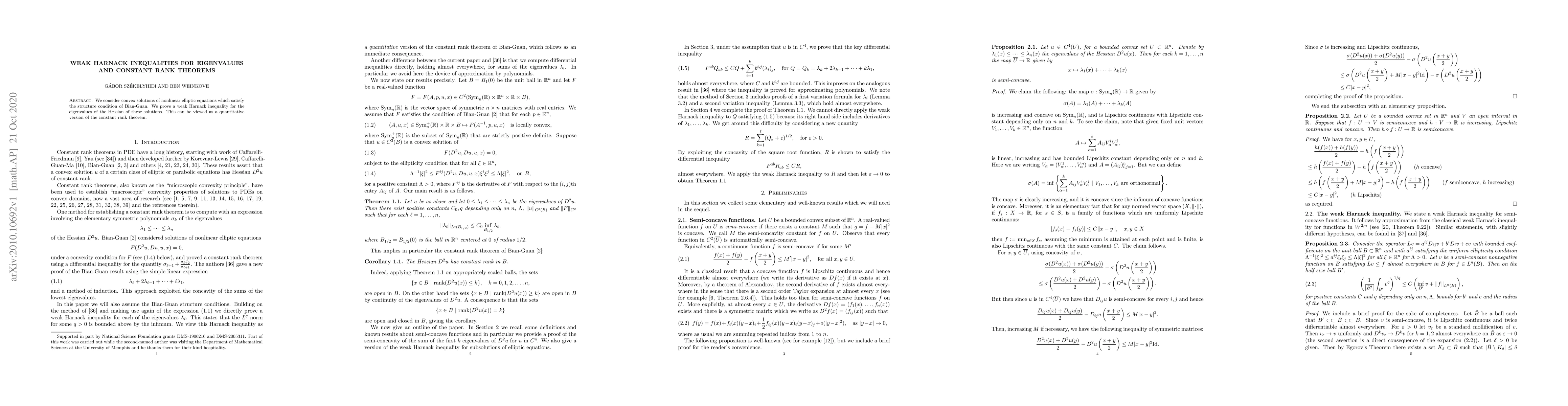 Thumbnail for Weak Harnack inequalities for eigenvalues and constant rank theorems