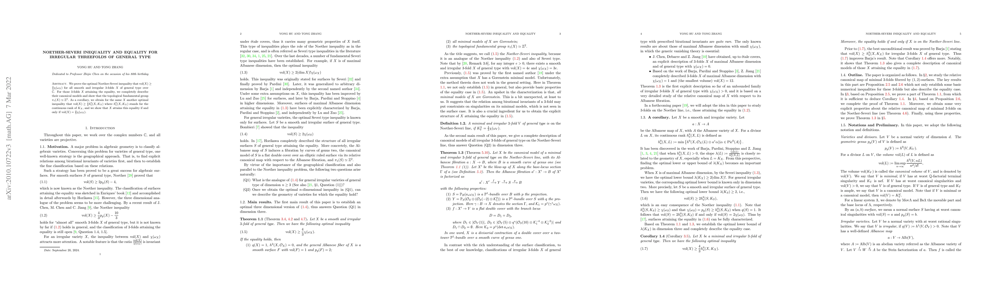 Thumbnail for Noether-Severi inequality and equality for irregular threefolds of
  general type