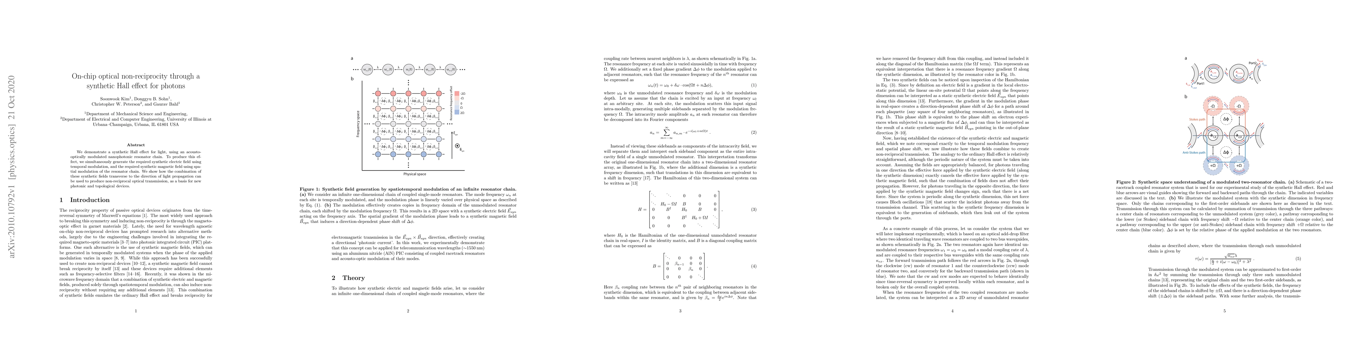Thumbnail for On-chip optical non-reciprocity through a synthetic Hall effect for
  photons