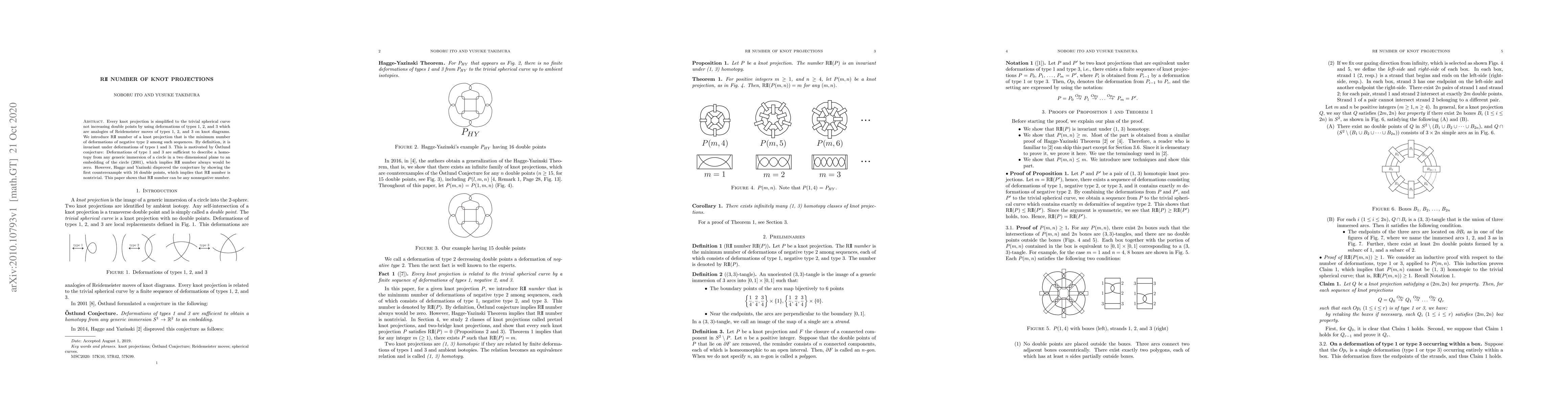 Thumbnail for RII number of knot projections