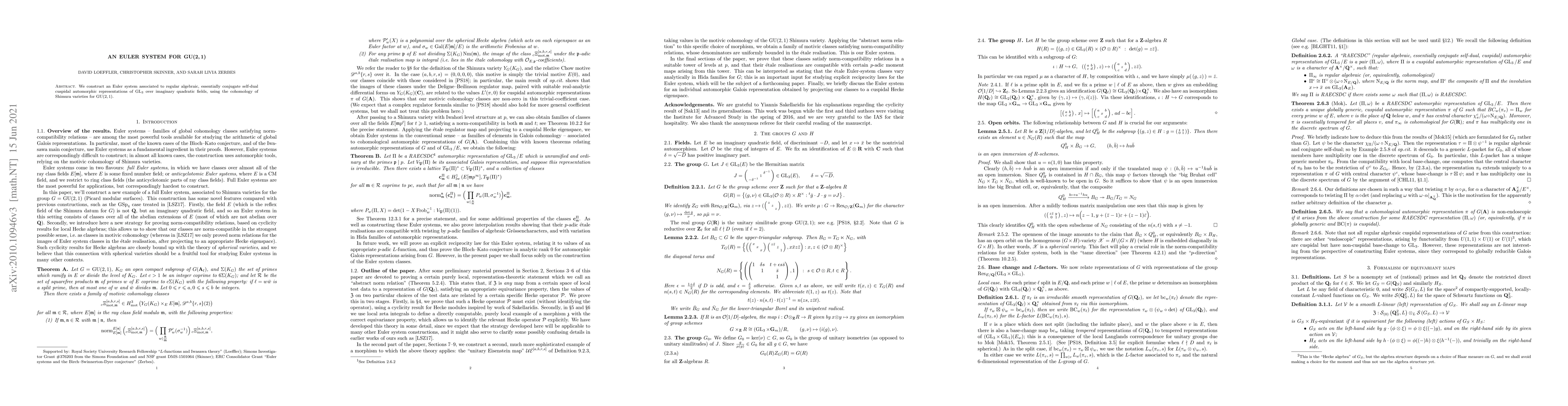 Thumbnail for An Euler system for GU(2, 1)