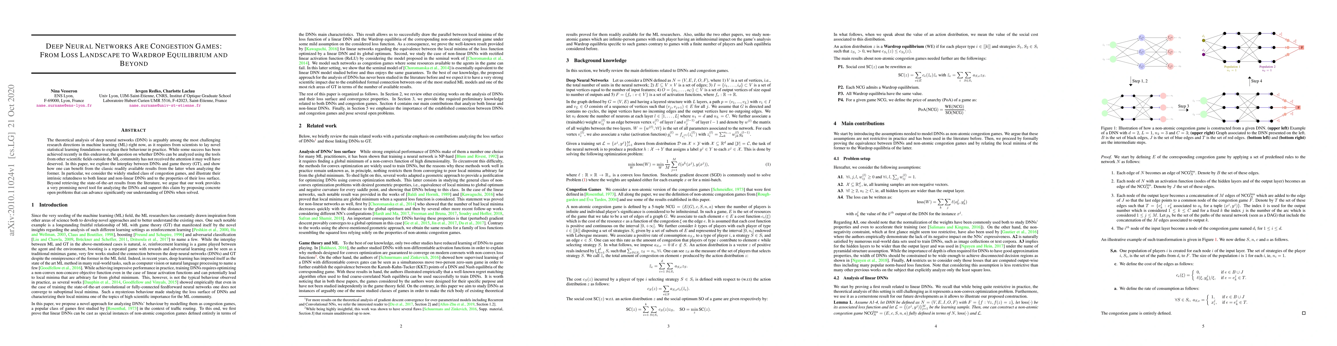 Thumbnail for Deep Neural Networks Are Congestion Games: From Loss Landscape to
  Wardrop Equilibrium and Beyond