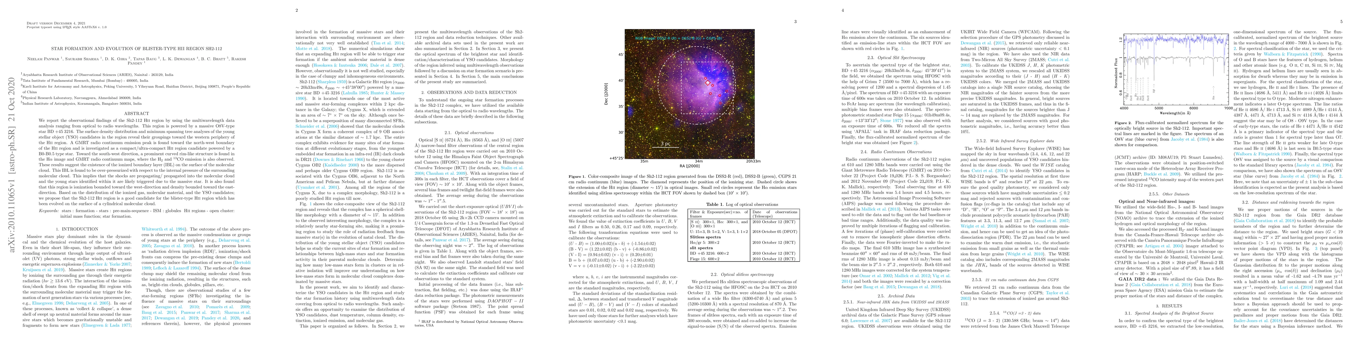 Thumbnail for Star formation and evolution of blister-type H{\sc ii} region Sh2-112