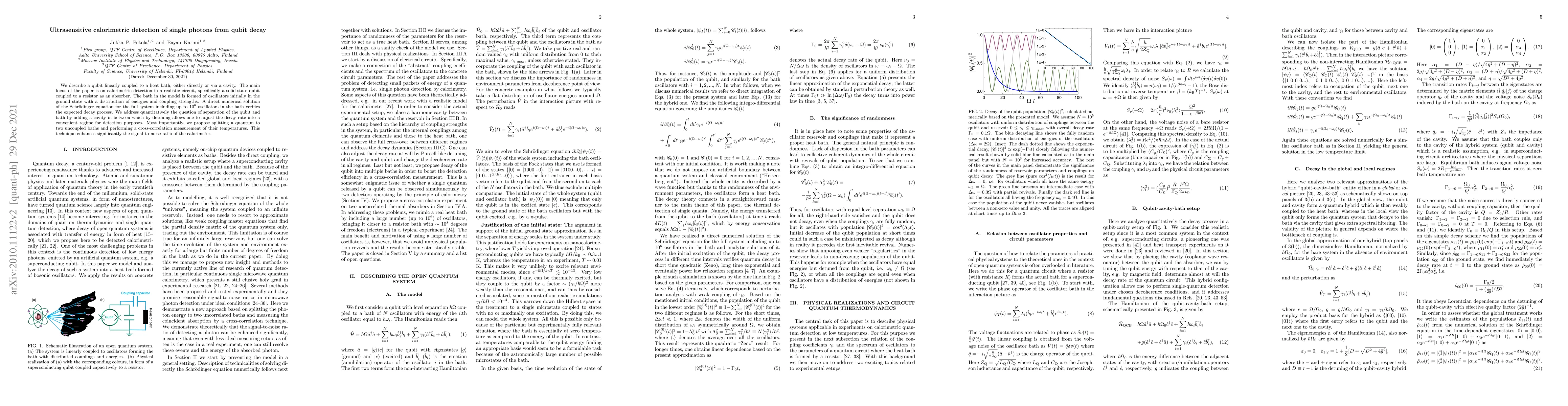 Thumbnail for Ultrasensitive calorimetric detection of single photons from qubit decay