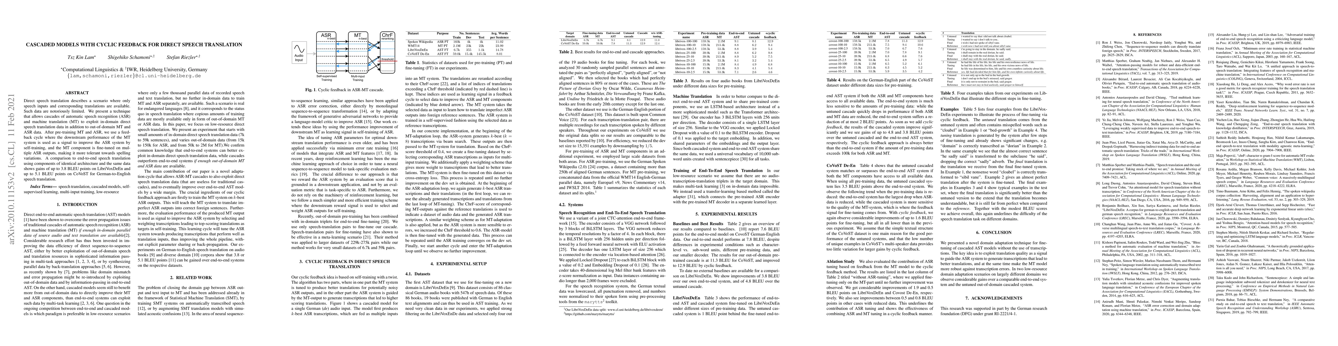 Thumbnail for Cascaded Models With Cyclic Feedback For Direct Speech Translation