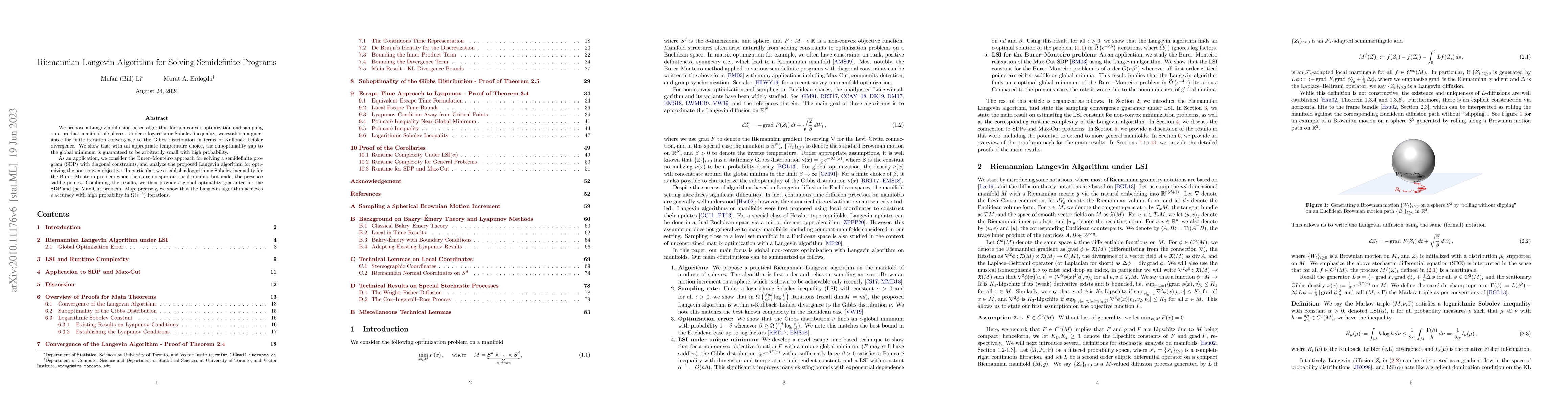 Thumbnail for Riemannian Langevin Algorithm for Solving Semidefinite Programs