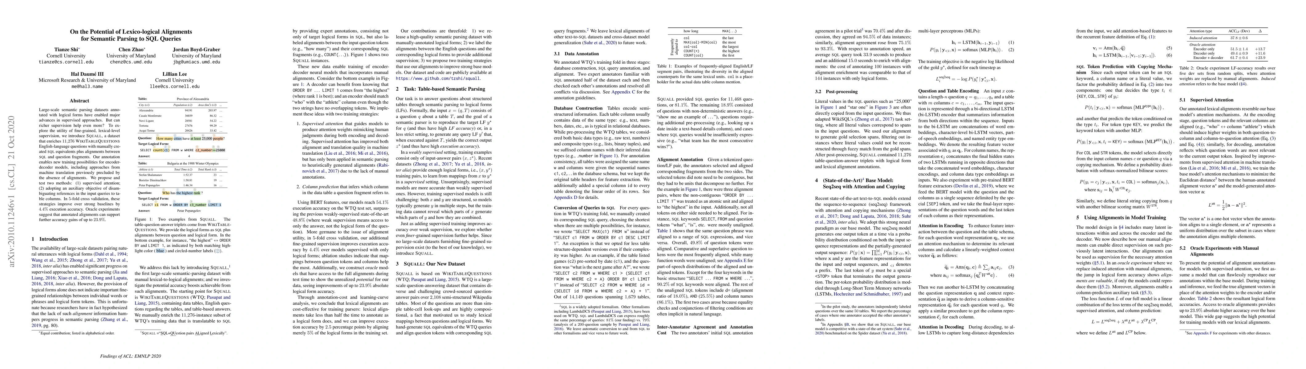 Thumbnail for On the Potential of Lexico-logical Alignments for Semantic Parsing to
  SQL Queries