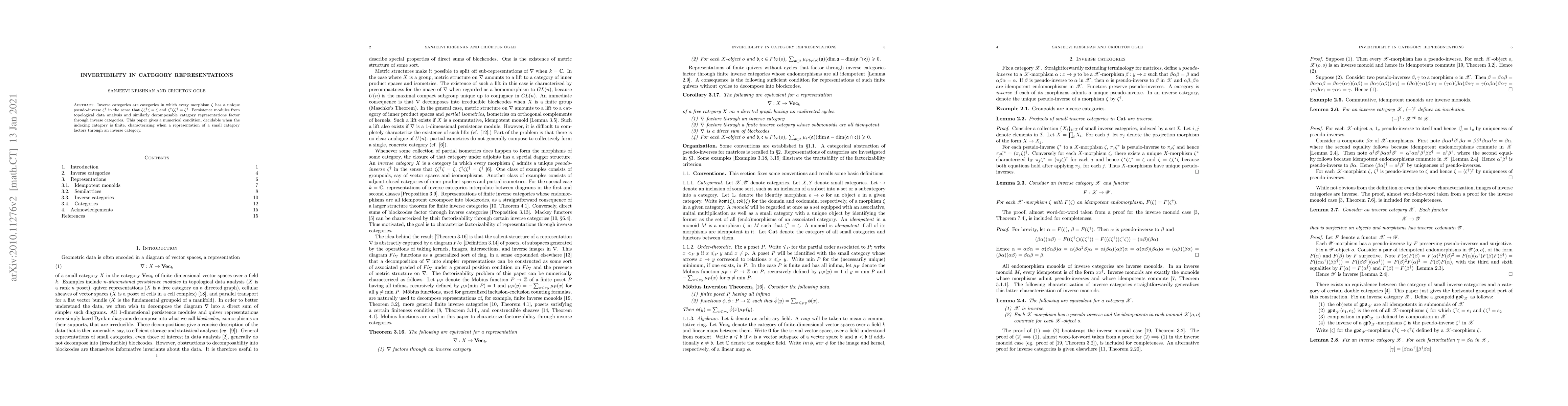 Thumbnail for Invertibility in Category Representations