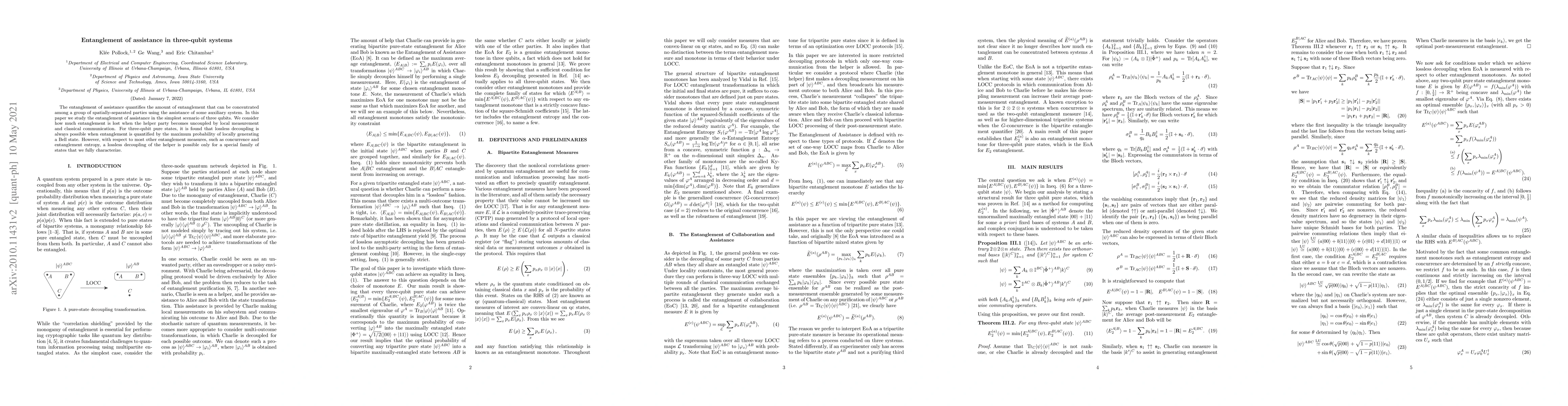 Thumbnail for Entanglement of assistance in three-qubit systems