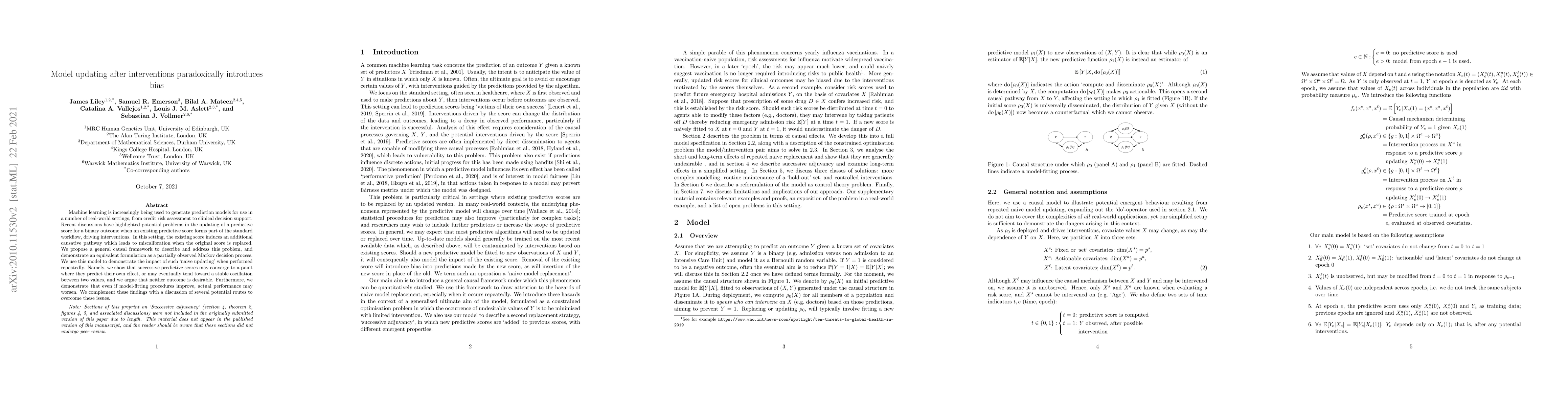 Thumbnail for Model updating after interventions paradoxically introduces bias