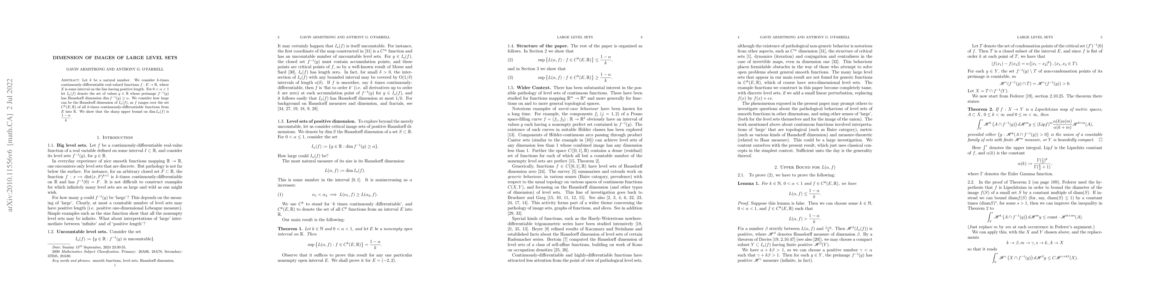 Thumbnail for Dimension of Images of Large Level Sets