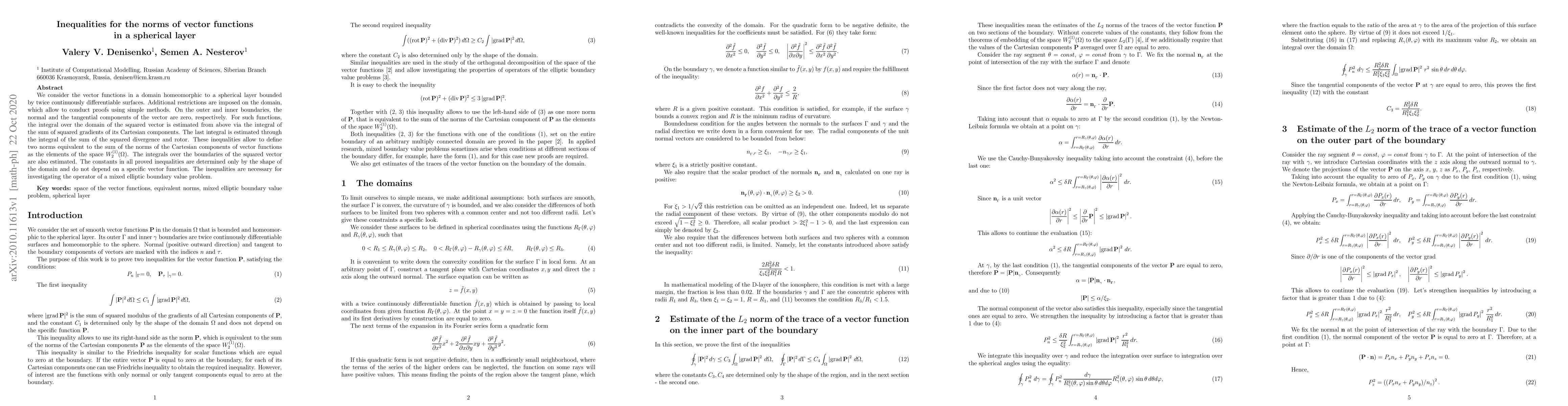 Thumbnail for Inequalities for the norms of vector functions in a spherical layer
