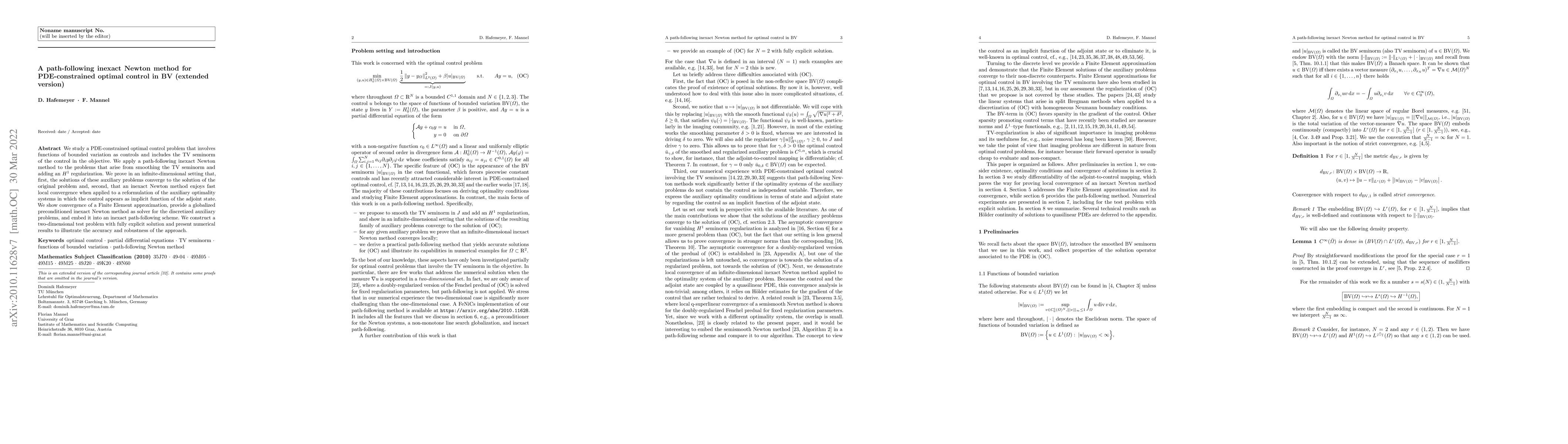 Thumbnail for A path-following inexact Newton method for PDE-constrained optimal
  control in BV (extended version)
