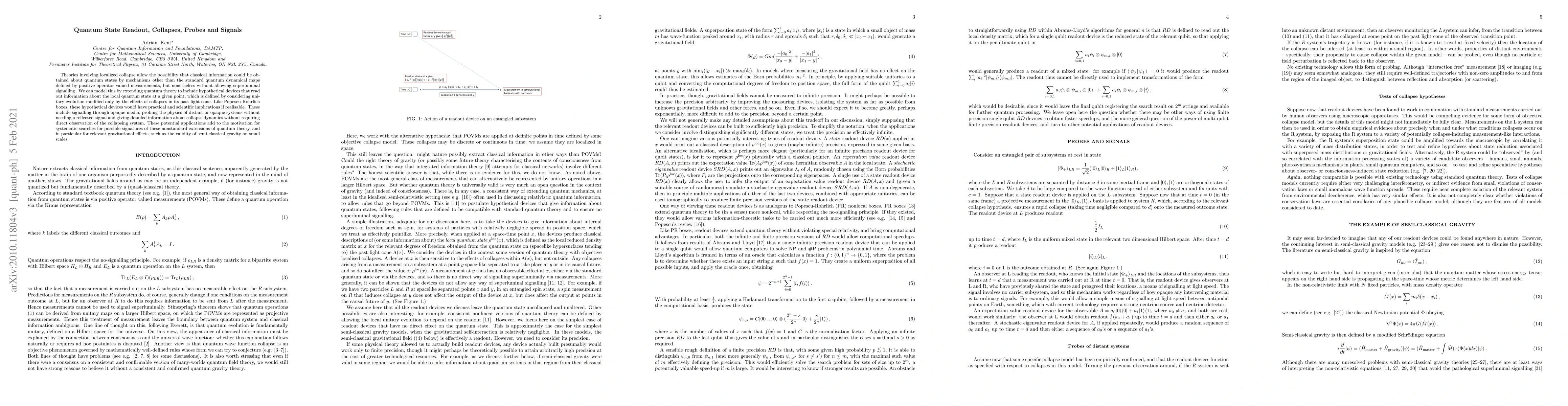 Thumbnail for Quantum State Readout, Collapses, Probes and Signals