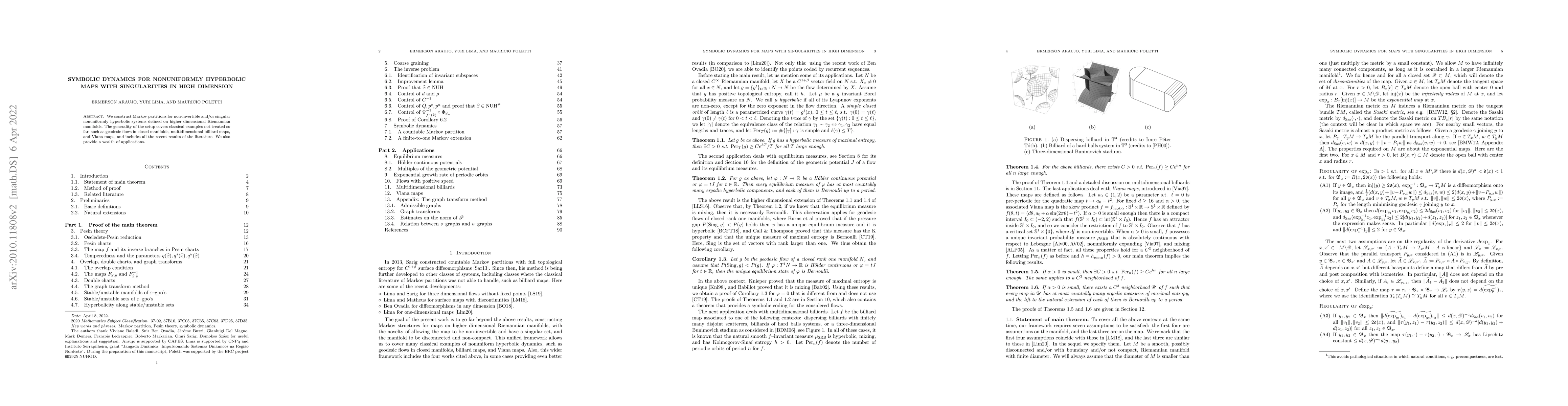 Thumbnail for Symbolic dynamics for nonuniformly hyperbolic maps with singularities in
  high dimension