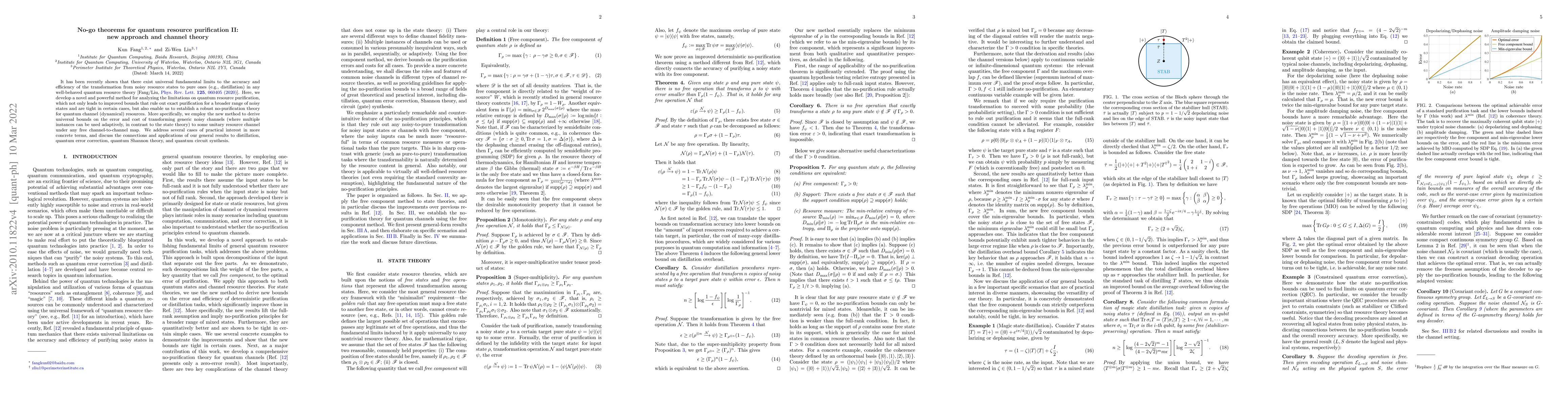 Thumbnail for No-go theorems for quantum resource purification II: new approach and
  channel theory