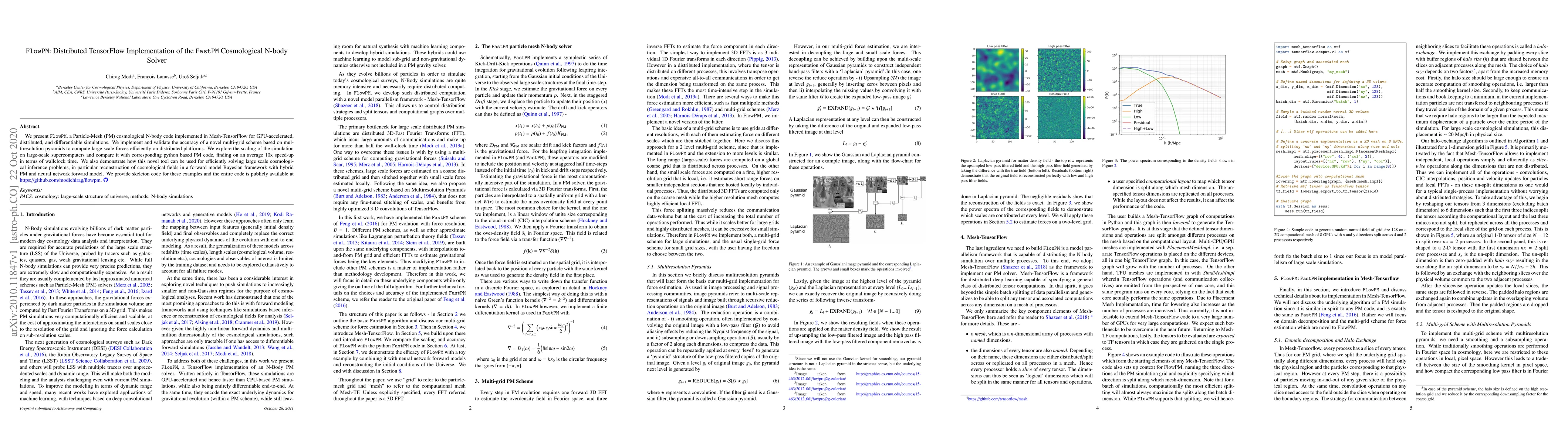 Thumbnail for FlowPM: Distributed TensorFlow Implementation of the FastPM Cosmological
  N-body Solver