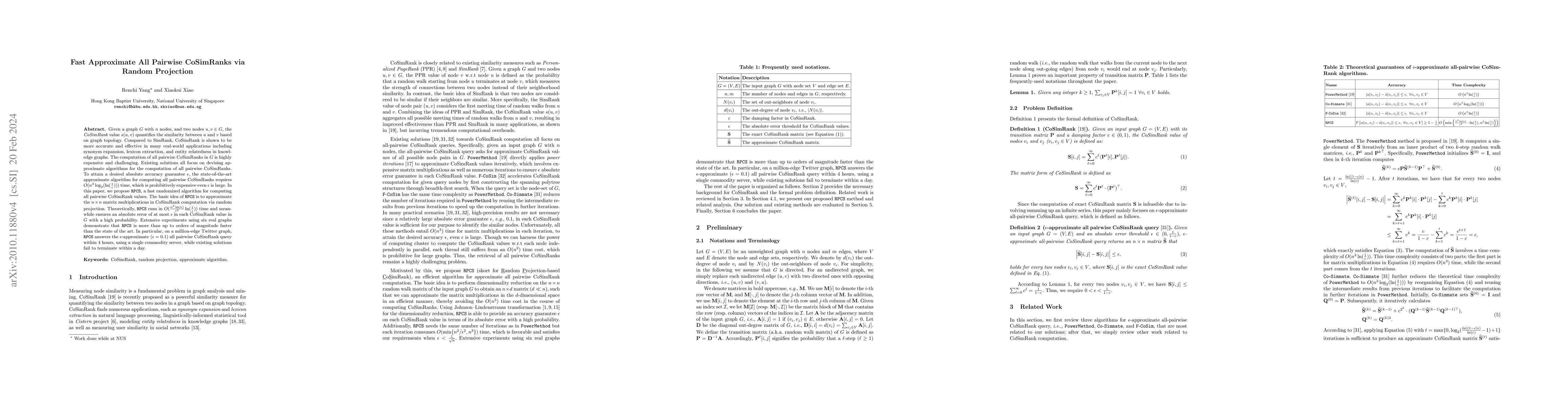 Thumbnail for Fast Approximate CoSimRanks via Random Projections