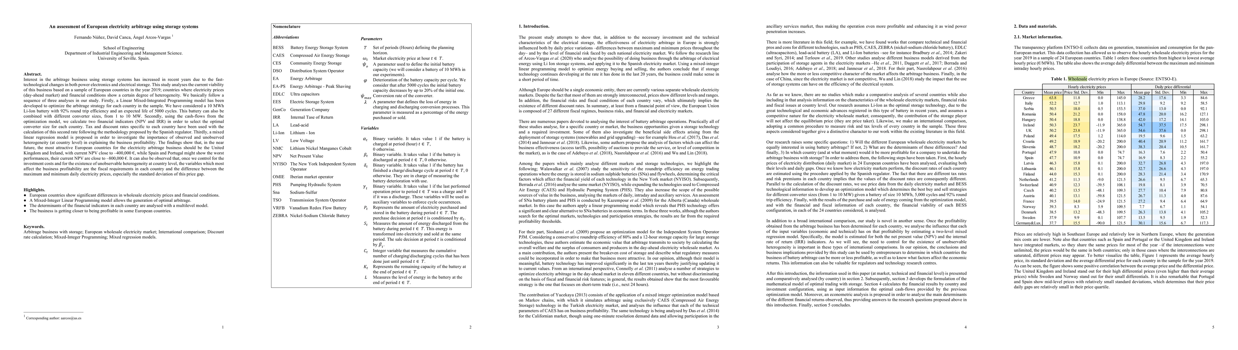 Thumbnail for An assessment of European electricity arbitrage using storage systems