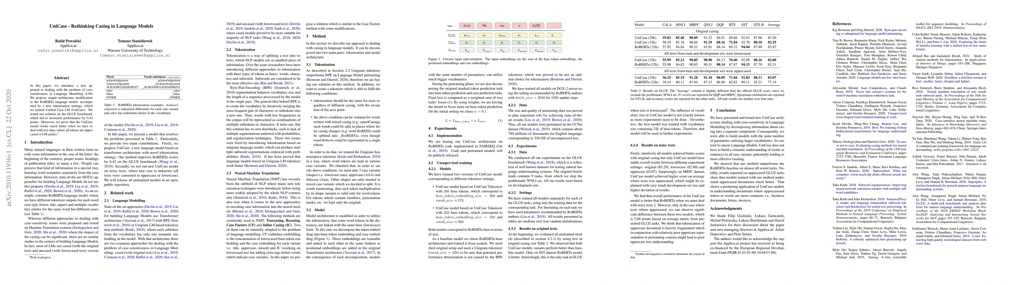 Thumbnail for UniCase -- Rethinking Casing in Language Models