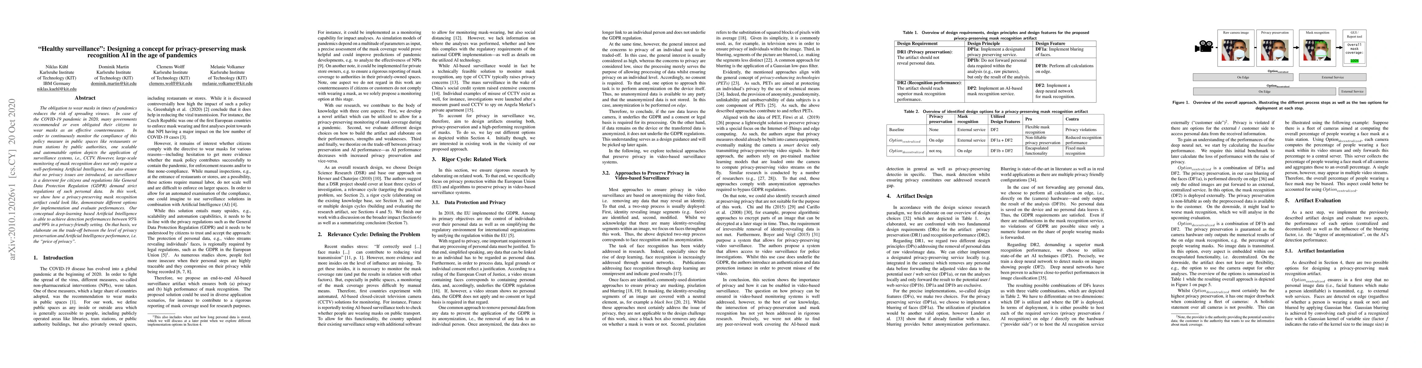 Thumbnail for "Healthy surveillance": Designing a concept for privacy-preserving mask
  recognition AI in the age of pandemics