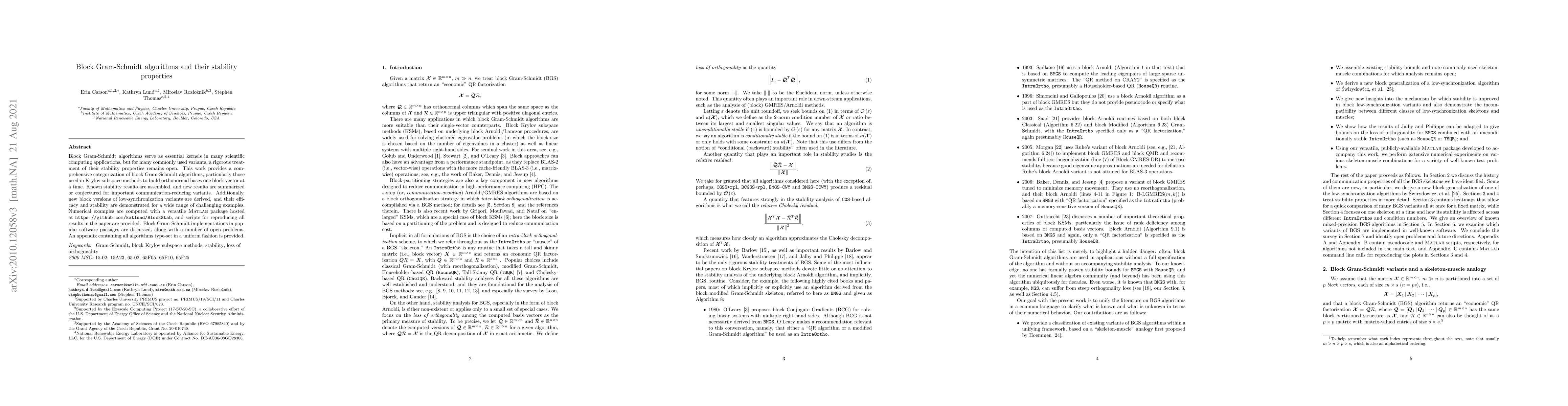 Thumbnail for An overview of block Gram-Schmidt methods and their stability properties
