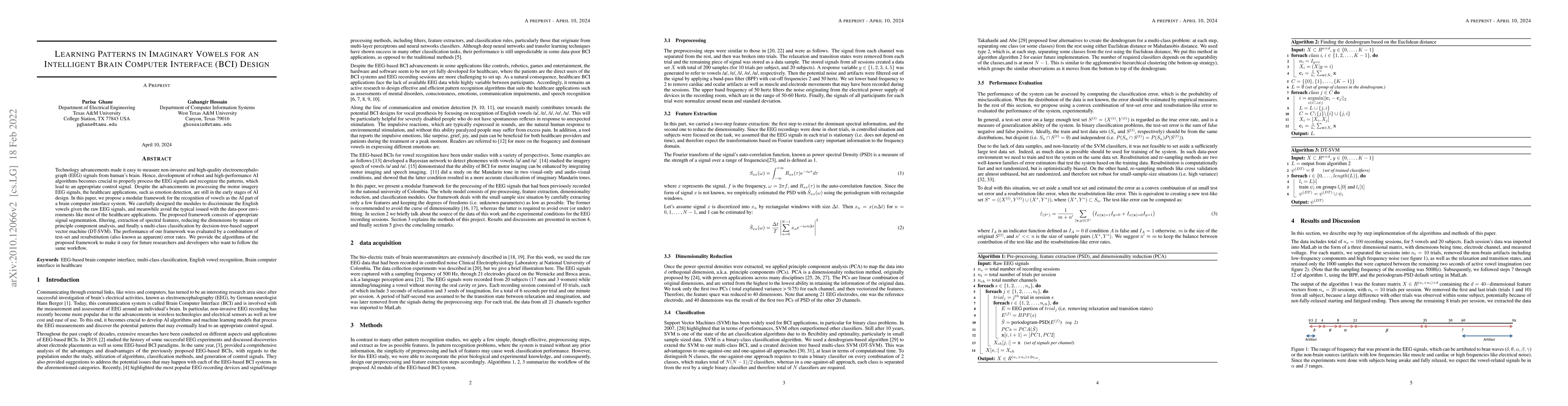 Thumbnail for Learning Patterns in Imaginary Vowels for an Intelligent Brain Computer
  Interface (BCI) Design