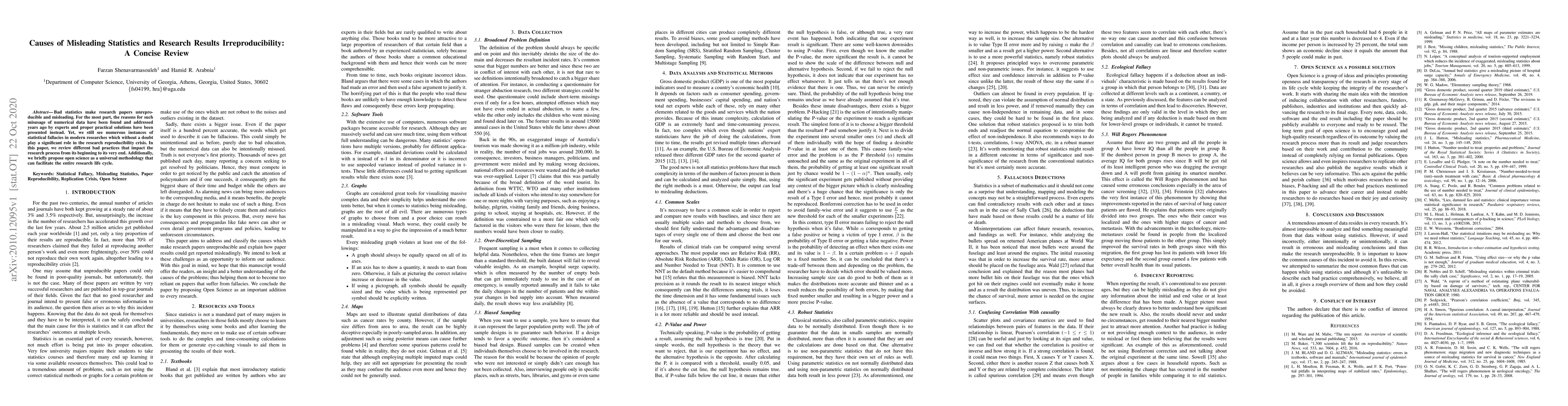 Thumbnail for Causes of Misleading Statistics and Research Results Irreproducibility:
  A Concise Review