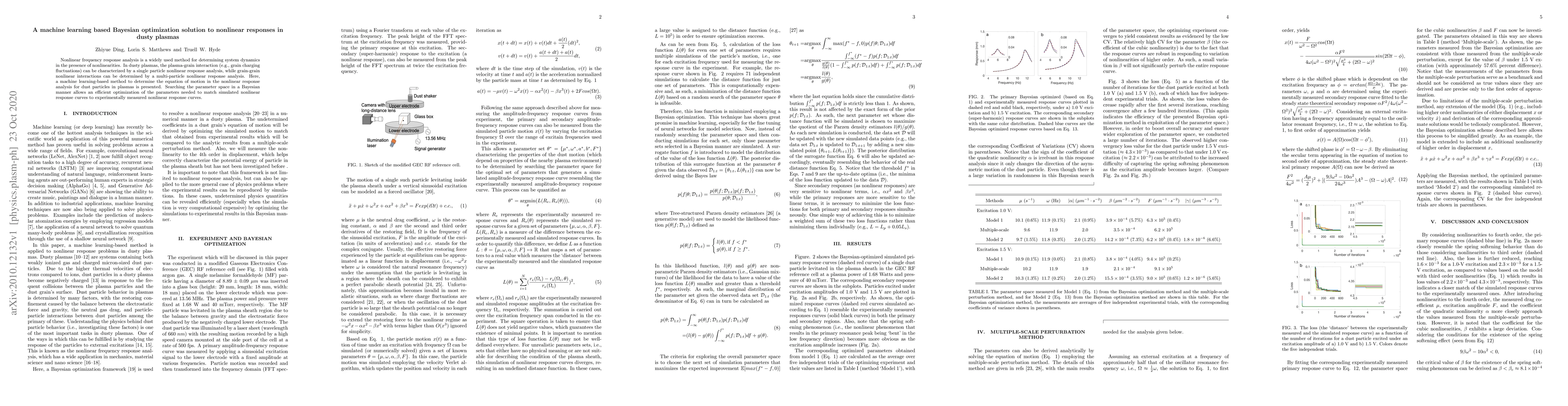 Thumbnail for A machine learning based Bayesian optimization solution to nonlinear
  responses in dusty plasmas