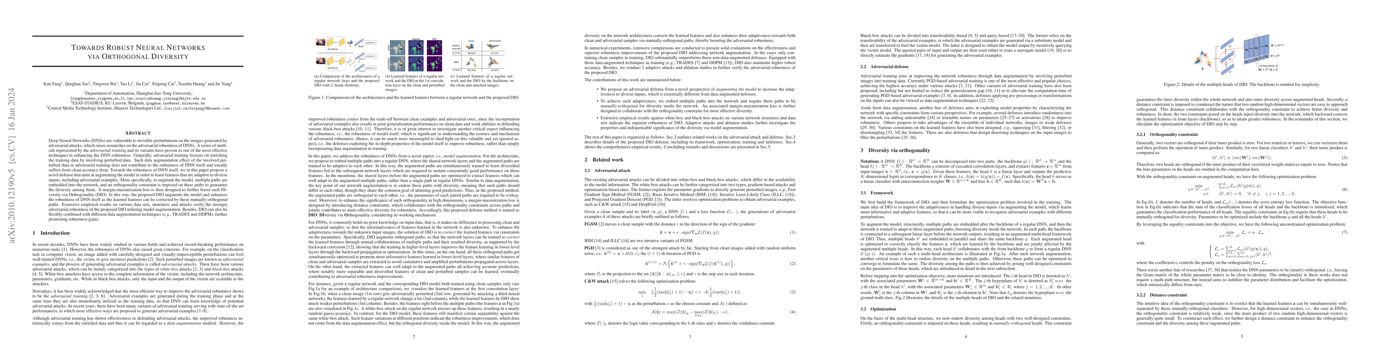 Thumbnail for Towards Robust Neural Networks via Orthogonal Diversity