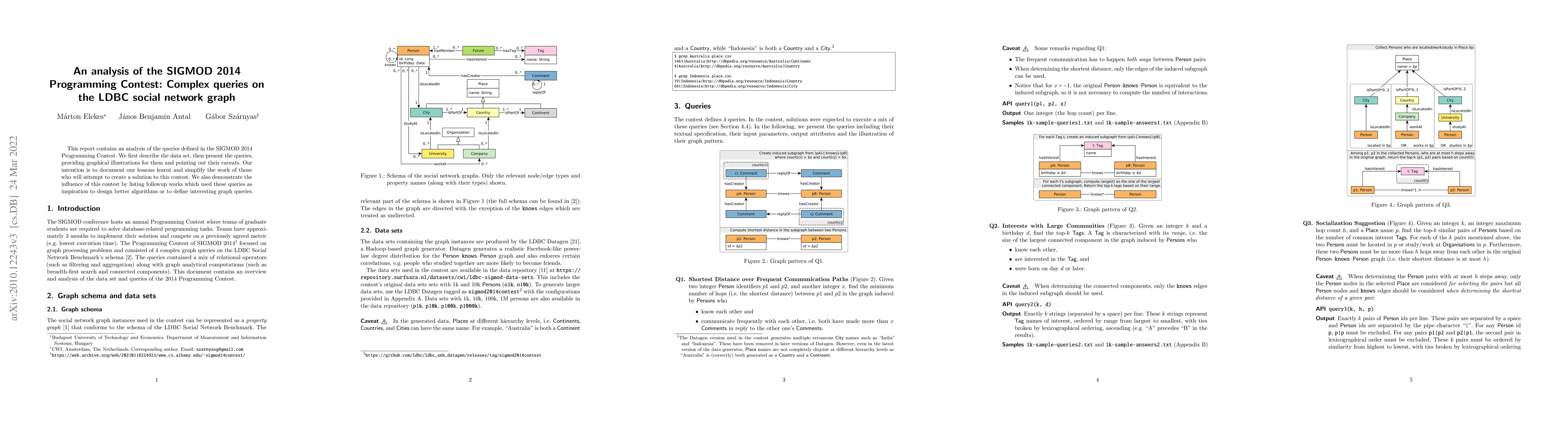 Thumbnail for An analysis of the SIGMOD 2014 Programming Contest: Complex queries on
  the LDBC social network graph