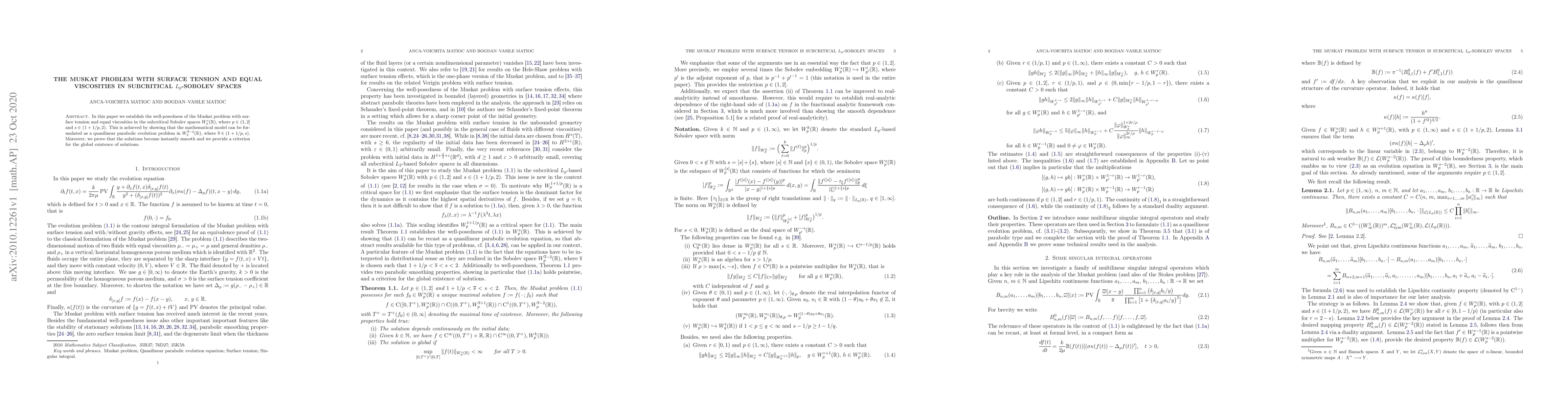 Thumbnail for The Muskat problem with surface tension and equal viscosities in
  subcritical $L_p$-Sobolev spaces