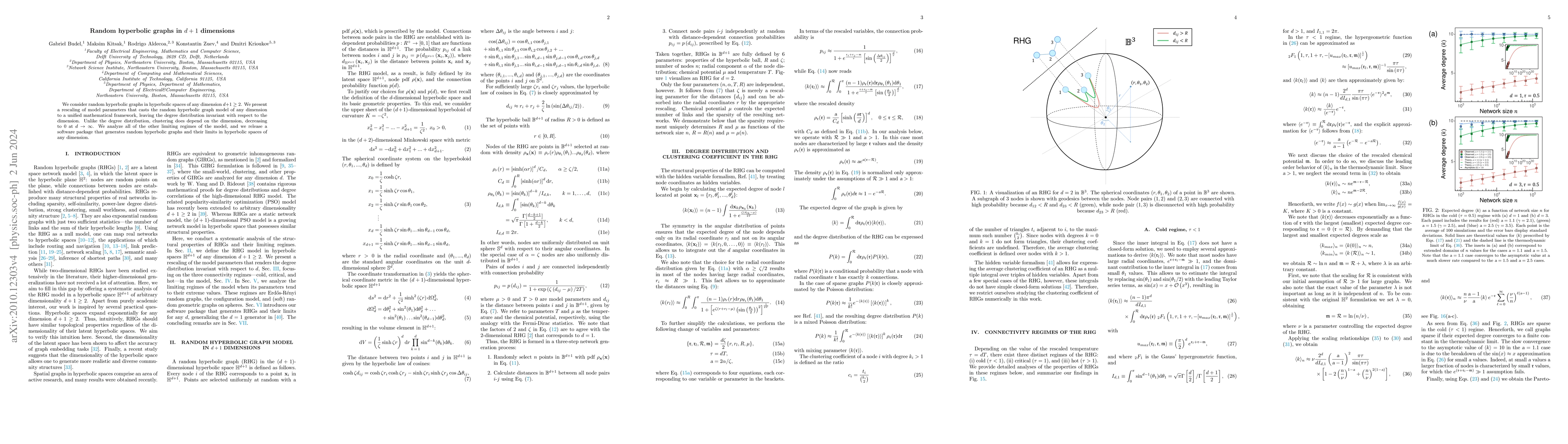 Thumbnail for Random hyperbolic graphs in $d+1$ dimensions