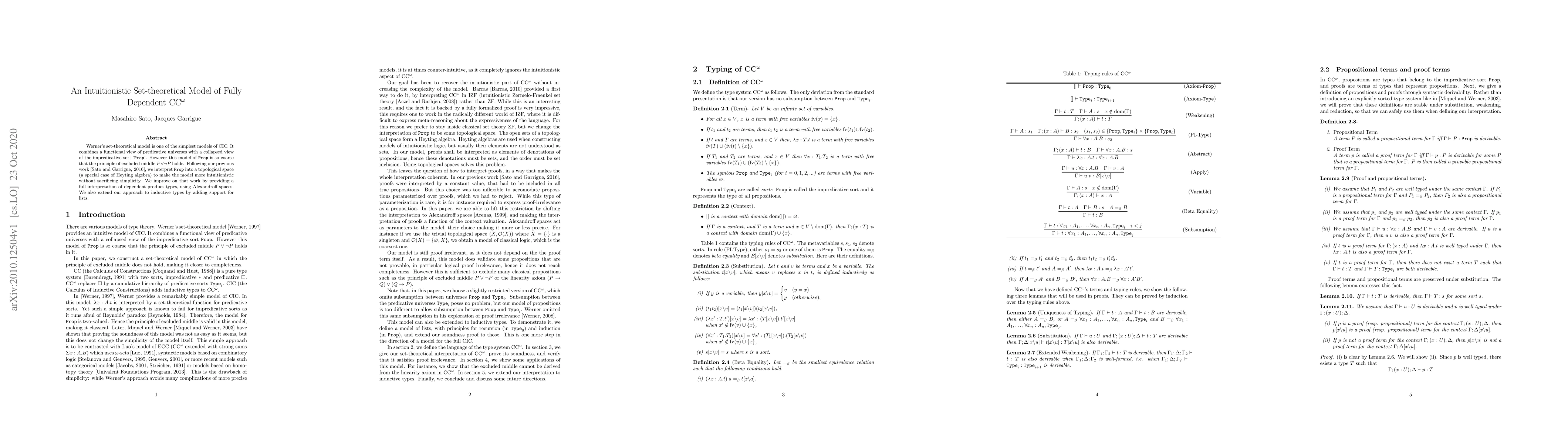 Thumbnail for An Intuitionistic Set-theoretical Model of Fully Dependent CC{\omega}