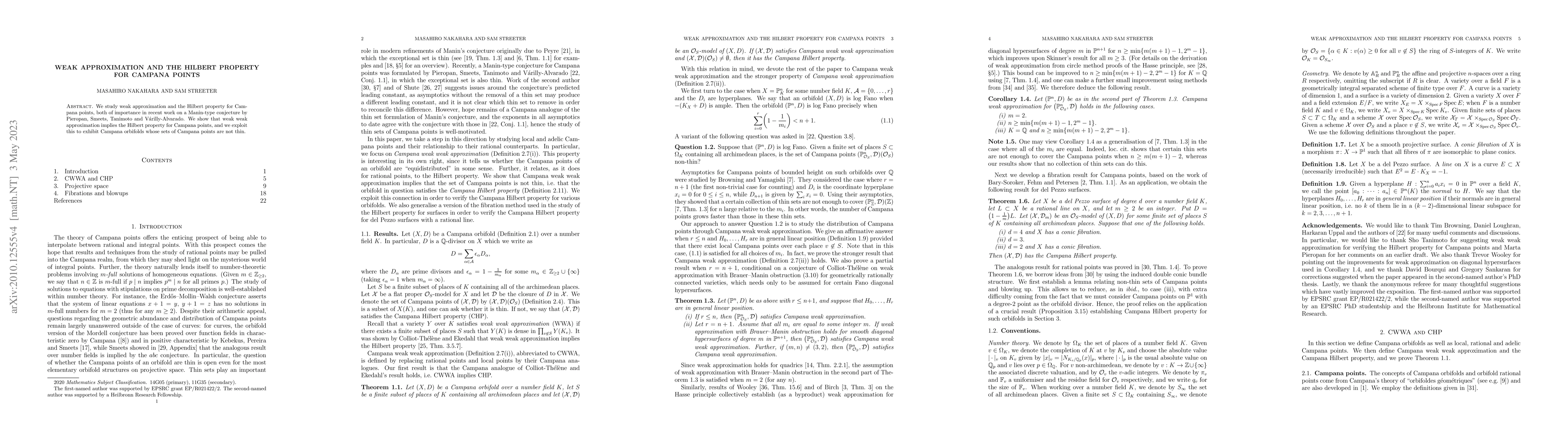 Thumbnail for Weak approximation and the Hilbert property for Campana points