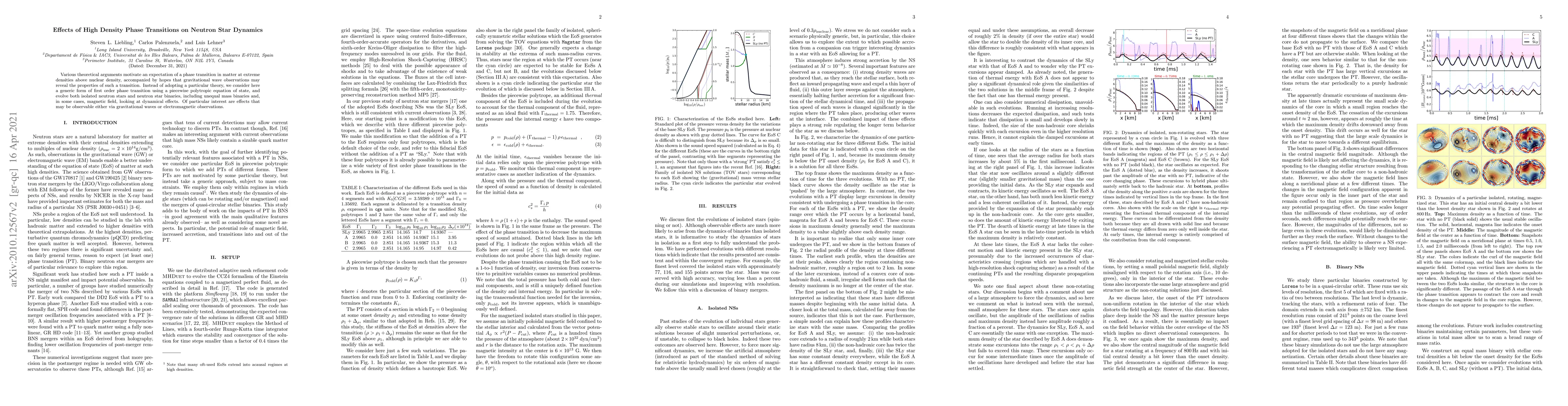 Thumbnail for Effects of High Density Phase Transitions on Neutron Star Dynamics