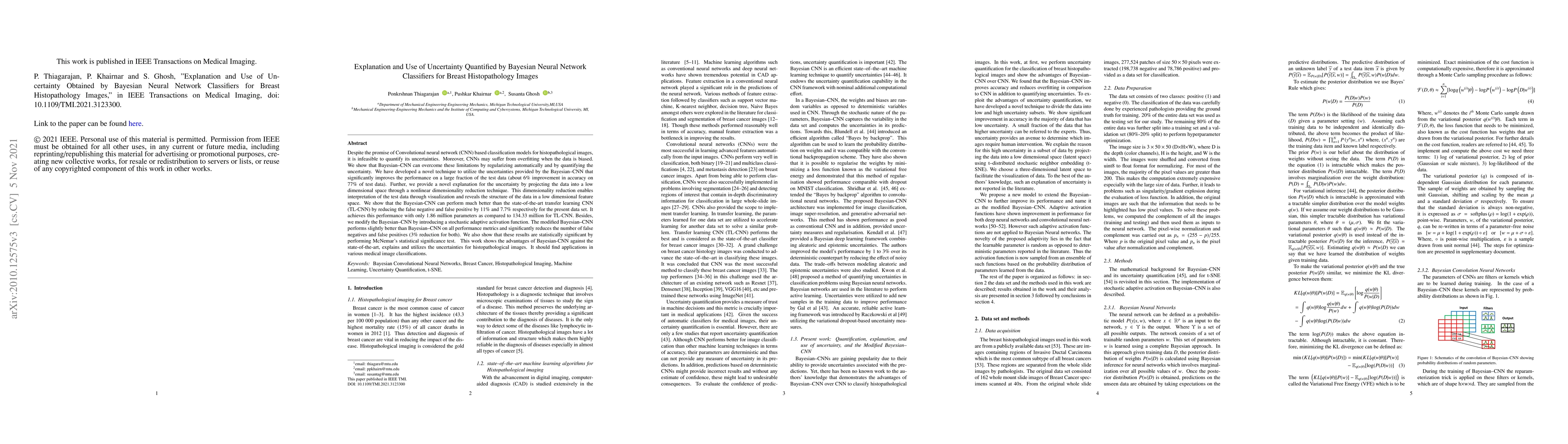 Thumbnail for Explanation and Use of Uncertainty Quantified by Bayesian Neural Network
  Classifiers for Breast Histopathology Images