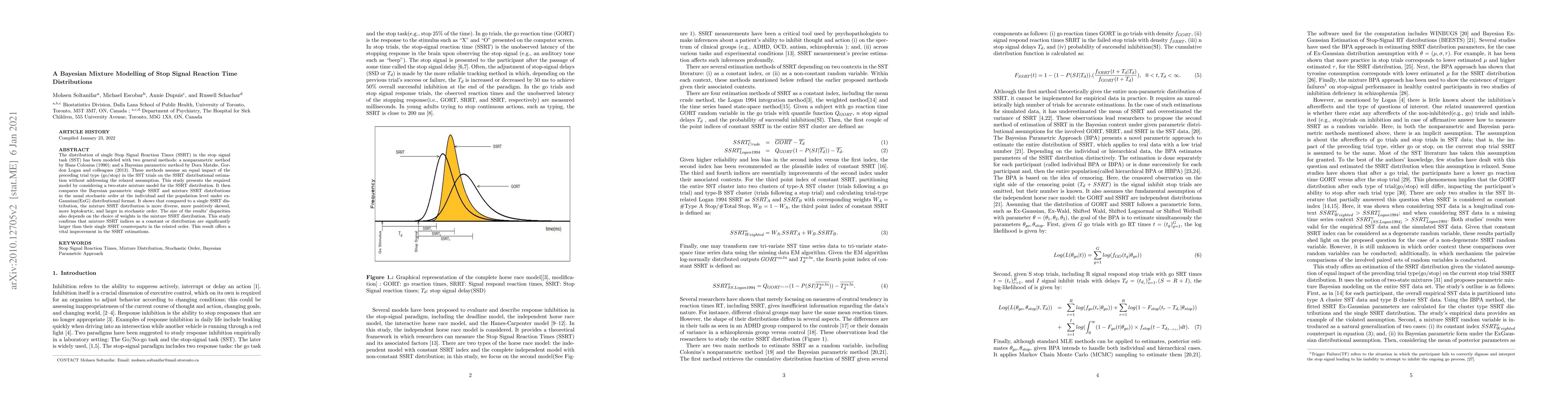 Thumbnail for A Bayesian Mixture Modelling of Stop Signal Reaction Time Distributions
