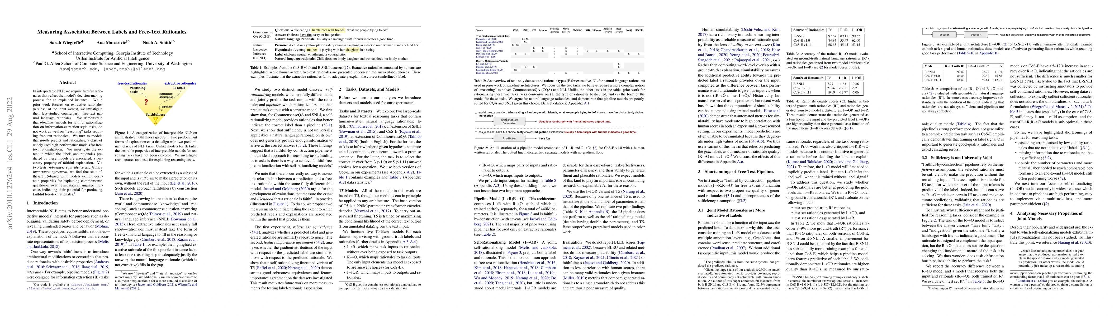 Thumbnail for Measuring Association Between Labels and Free-Text Rationales