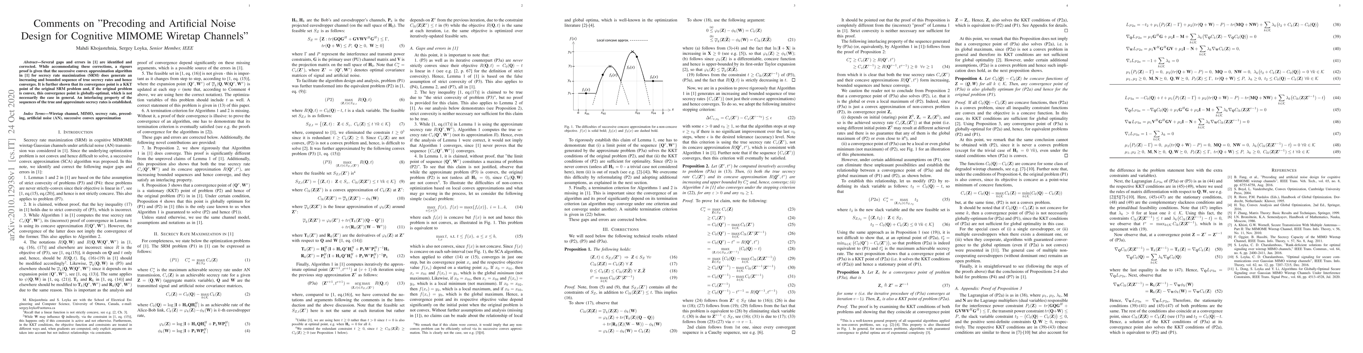 Thumbnail for Comments on "Precoding and Artificial Noise Design for Cognitive MIMOME
  Wiretap Channels"