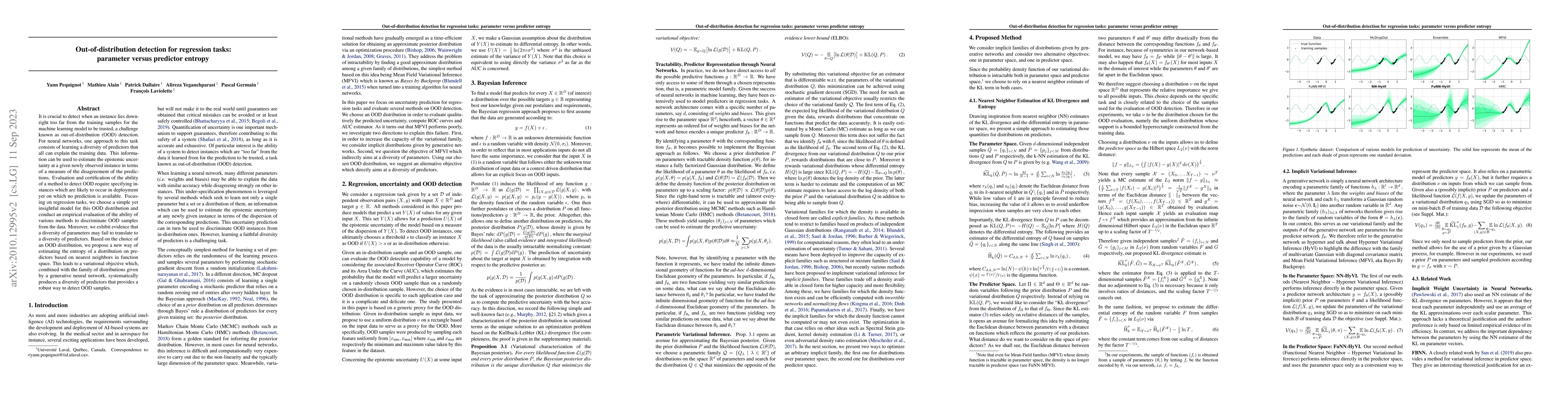 Thumbnail for Out-of-distribution detection for regression tasks: parameter versus
  predictor entropy