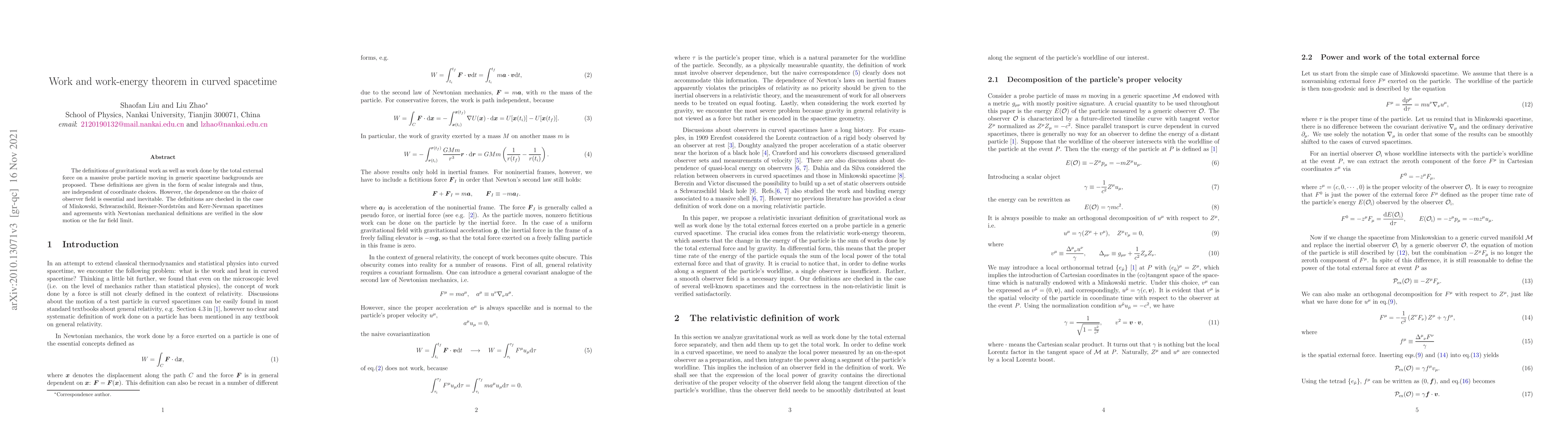 Thumbnail for Work and work-energy theorem in curved spacetime