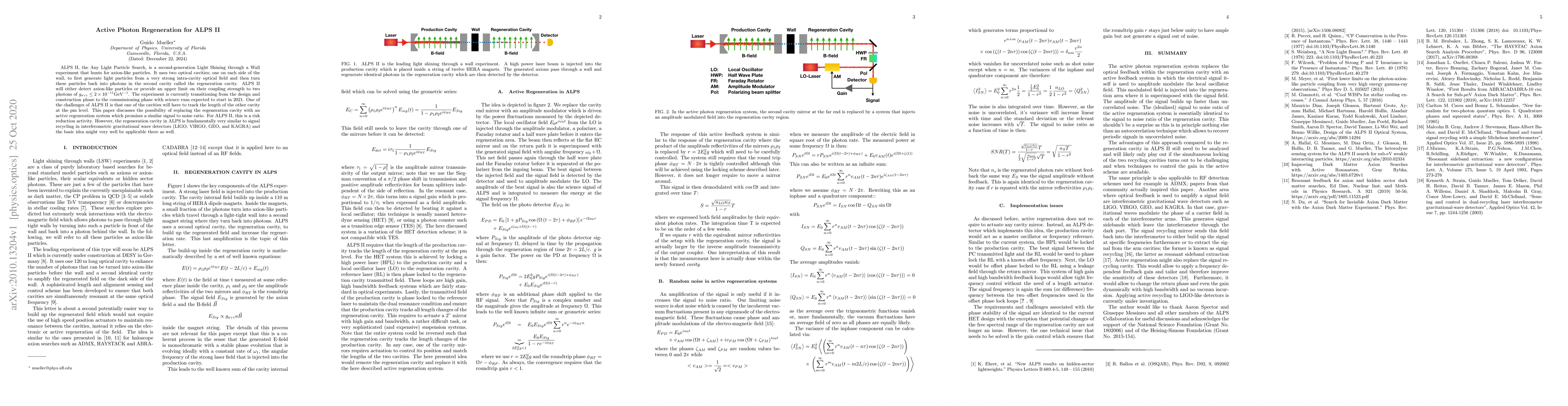 Thumbnail for Active Photon Regeneration for ALPS II